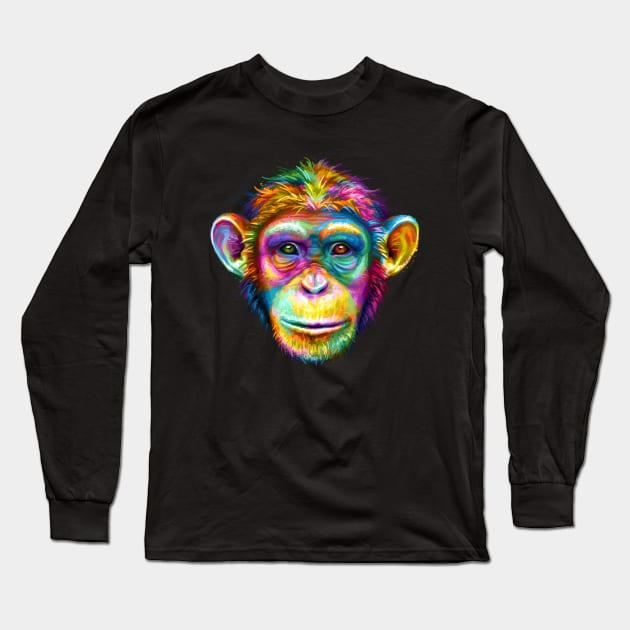 Chimpanzee Long Sleeve T-Shirt by stonemask